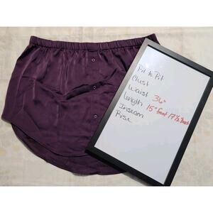 By Stacy London Addable Shirt Skirt sz XL Mini Silky Touch Purple Faux Button